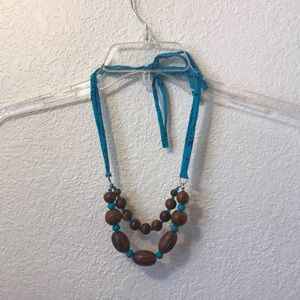 Beaded and Cloth Necklace